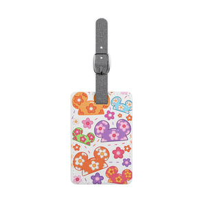 Saffiano Polyester Luggage Tag, Rectangle - Floral Hats